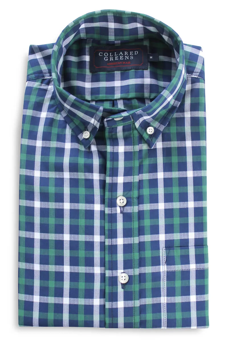Arlington: Brookline Button Down Shirt - Green/Navy