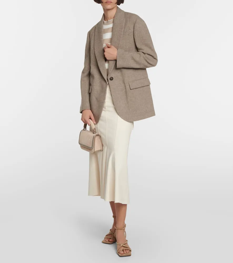 Brunello Cucinelli Single-breasted yak wool blazer
