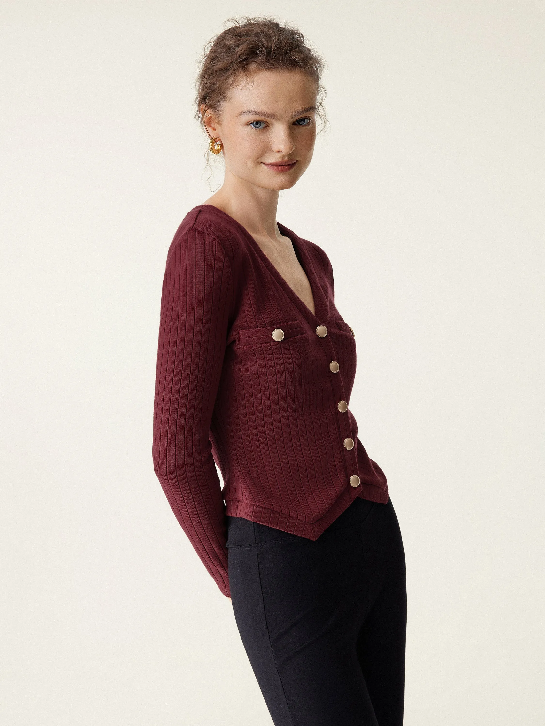 Button-Down Slim Cardigan