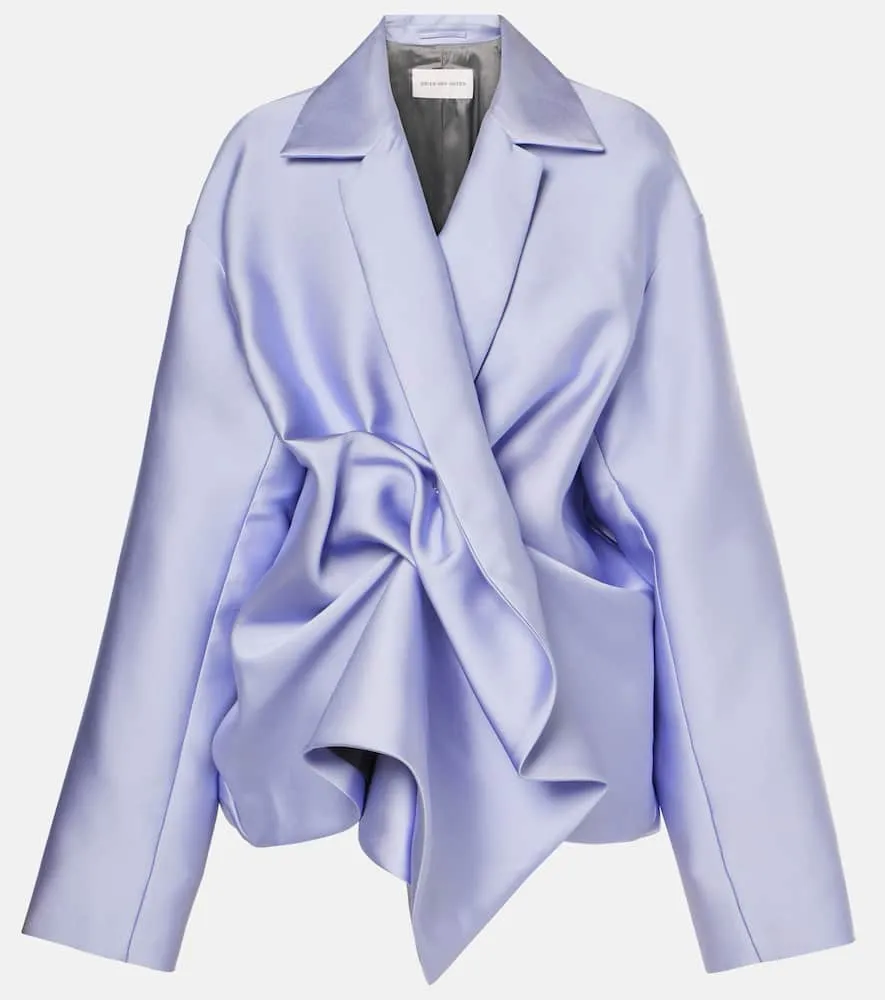 Dries Van Noten Gathered satin jacket