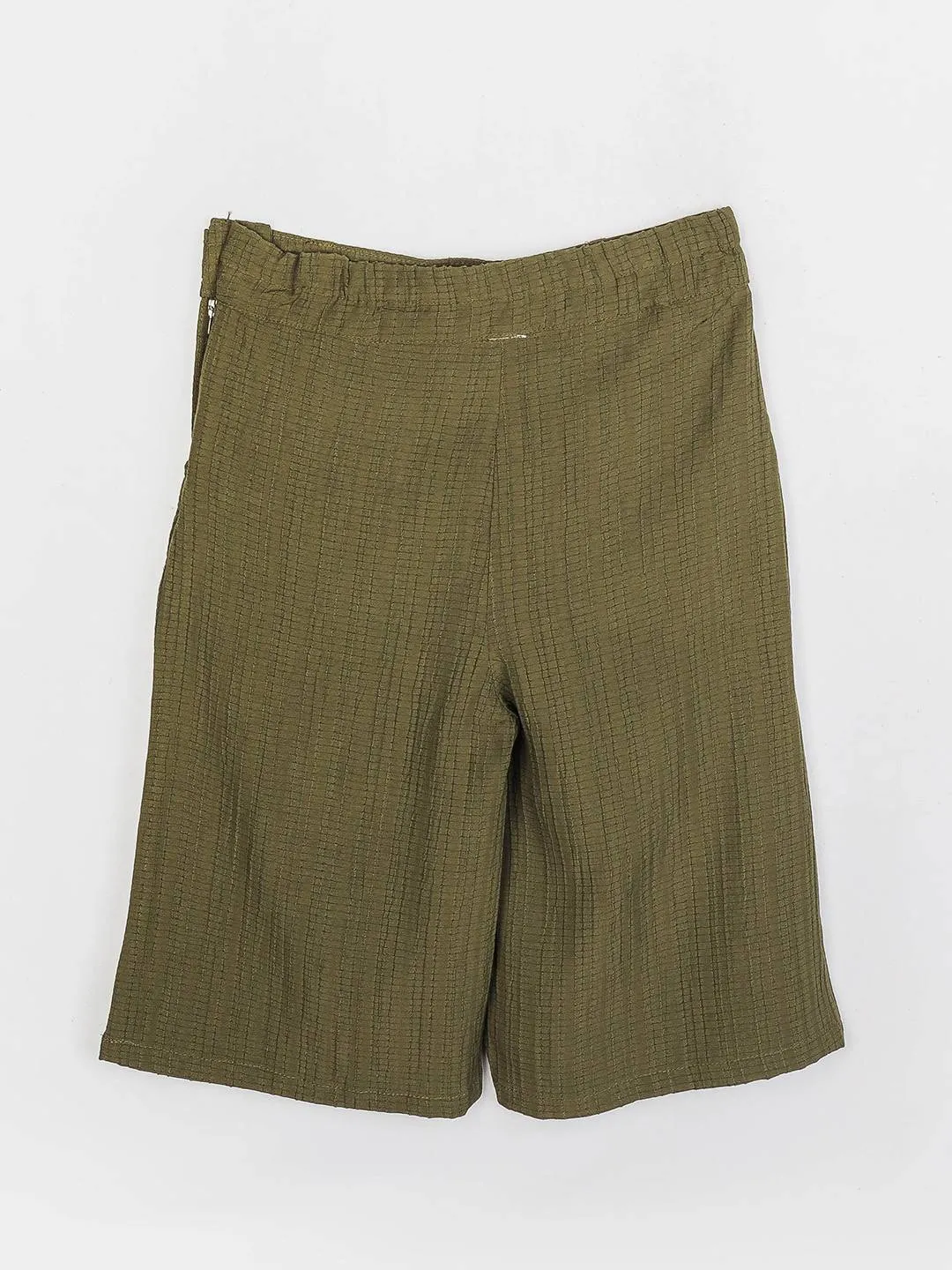 Girls Olive Regular Culottes Top Set 13058