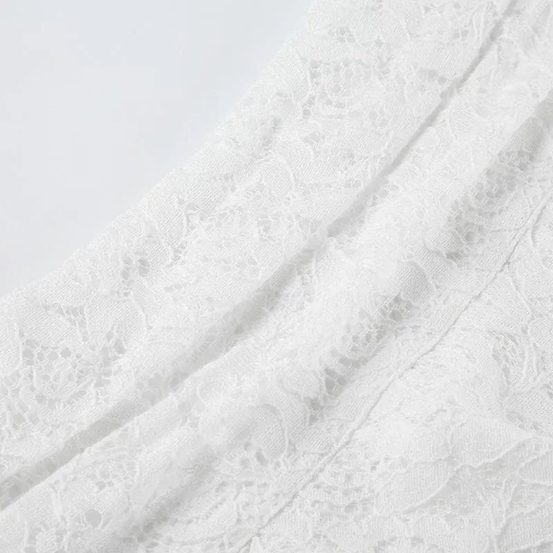 Irregular lace solid mini skirt