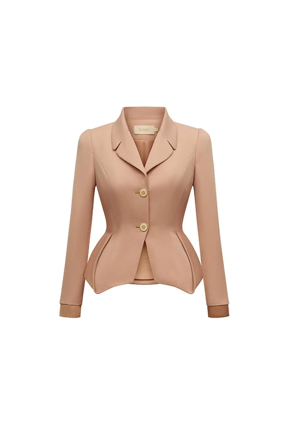 Jeanne Peplum Long Sleeved Polycotton Jacket