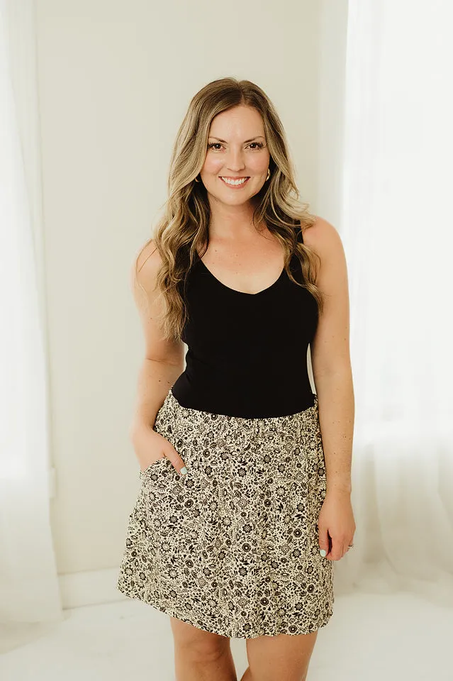 Linen Cargo Skort