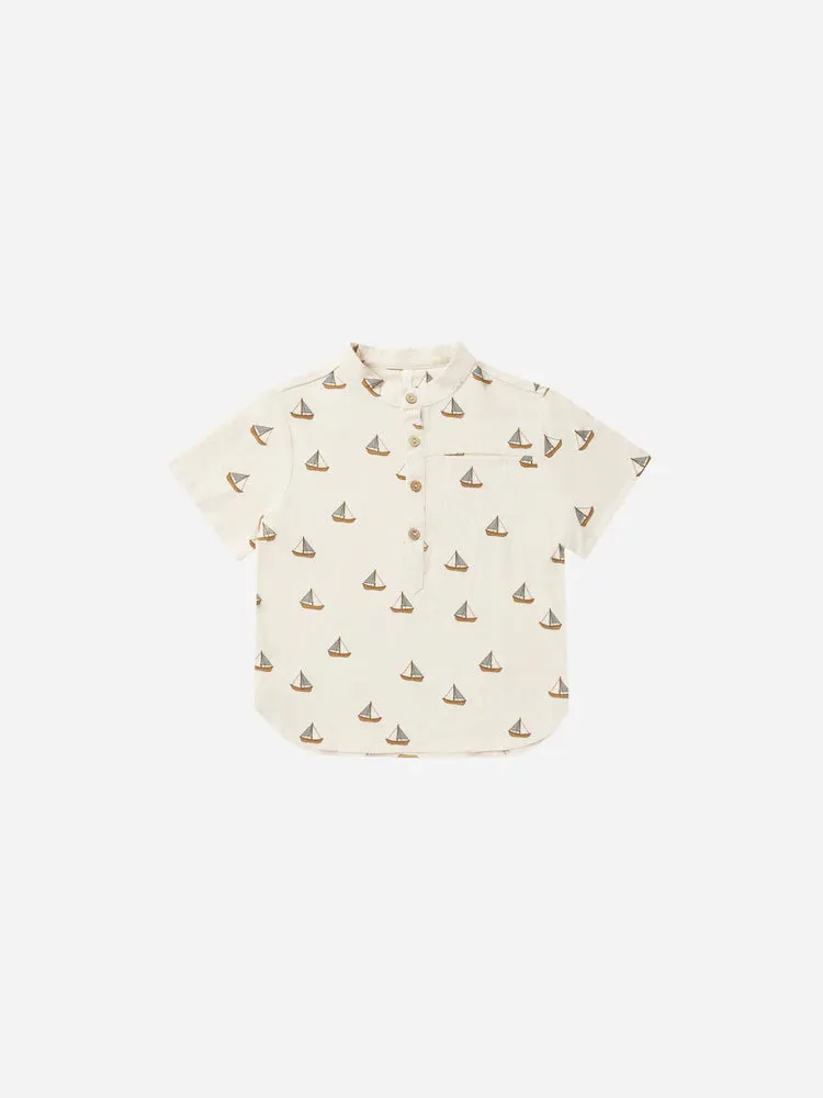 Mason Shirt - Sailboats *LAST ONE - 8/9Y*