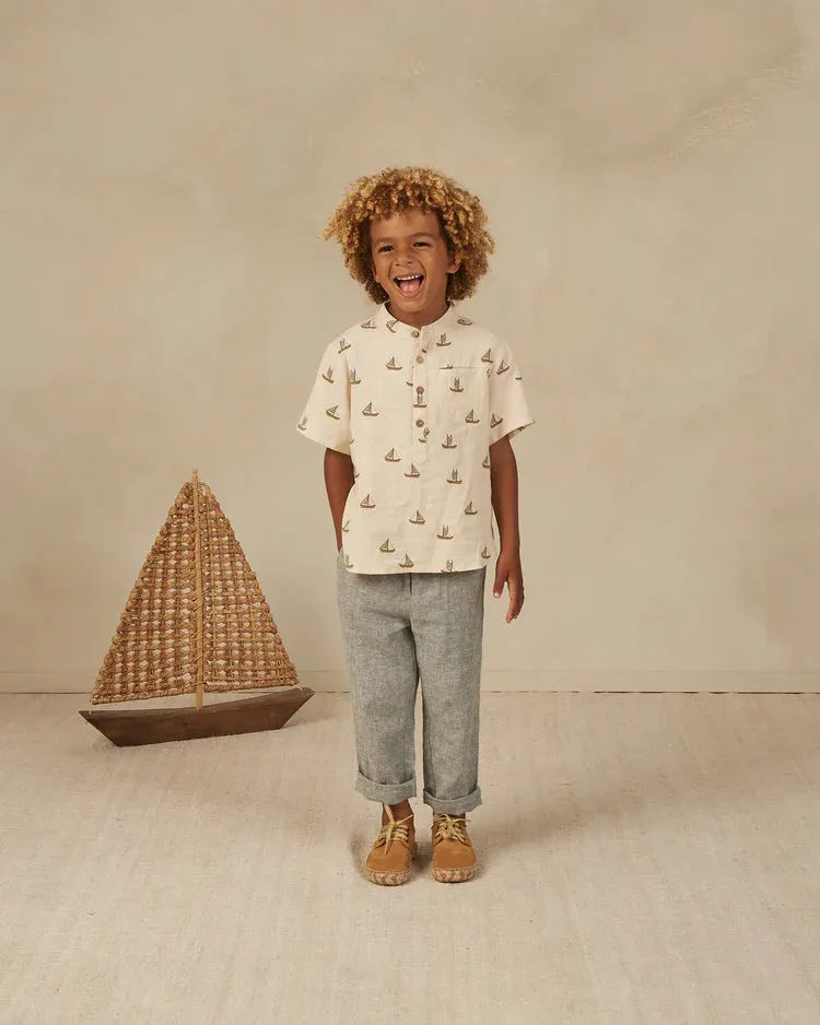 Mason Shirt - Sailboats *LAST ONE - 8/9Y*