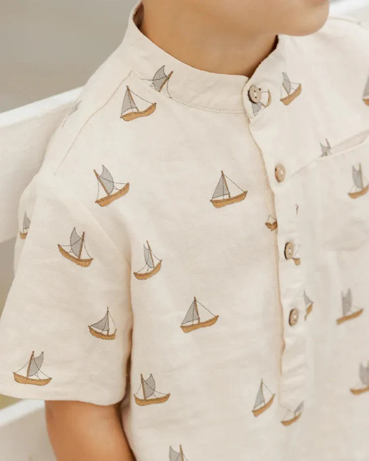 Mason Shirt - Sailboats *LAST ONE - 8/9Y*