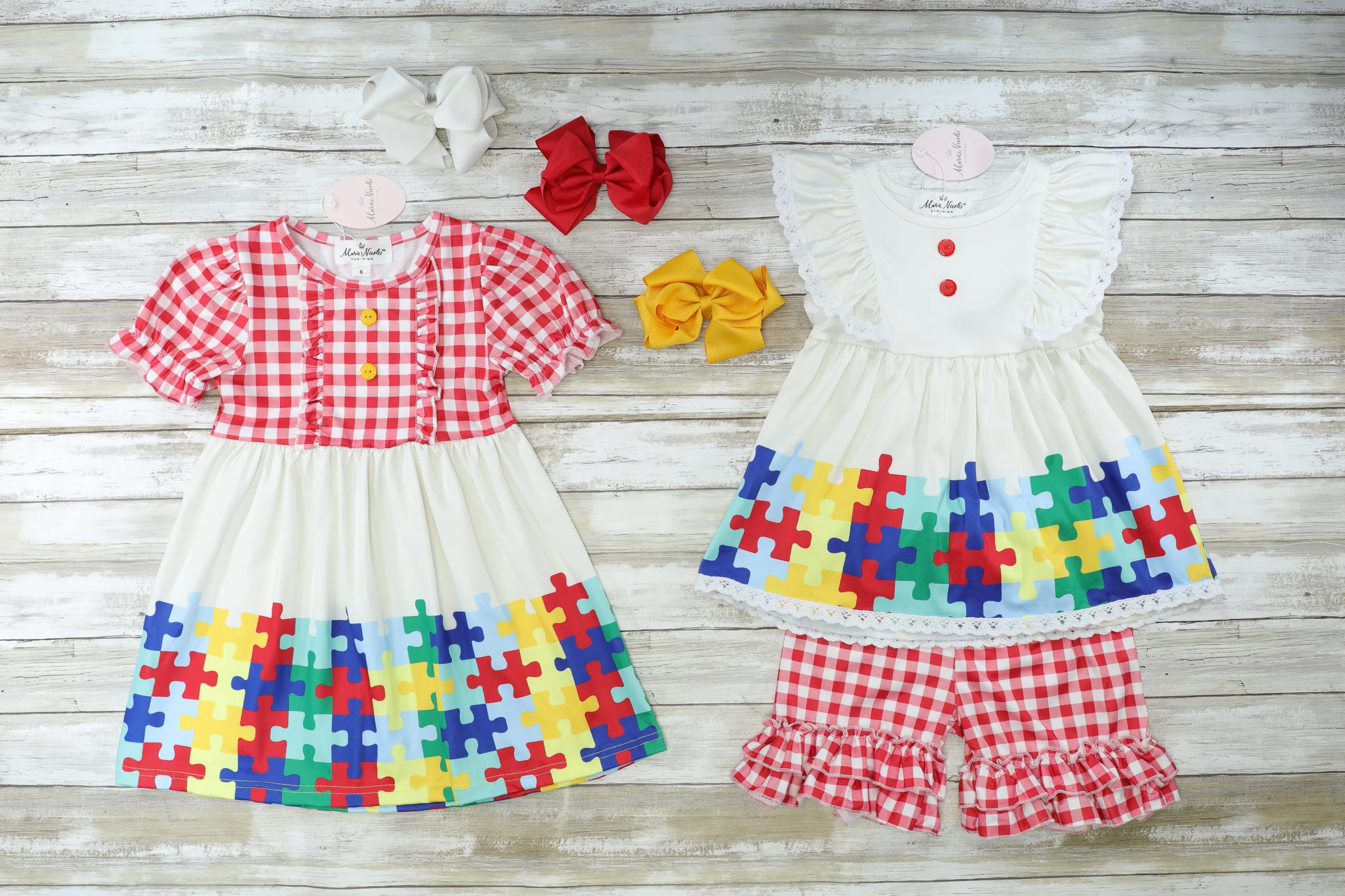 Puzzle Pieces Ruffle Outfit