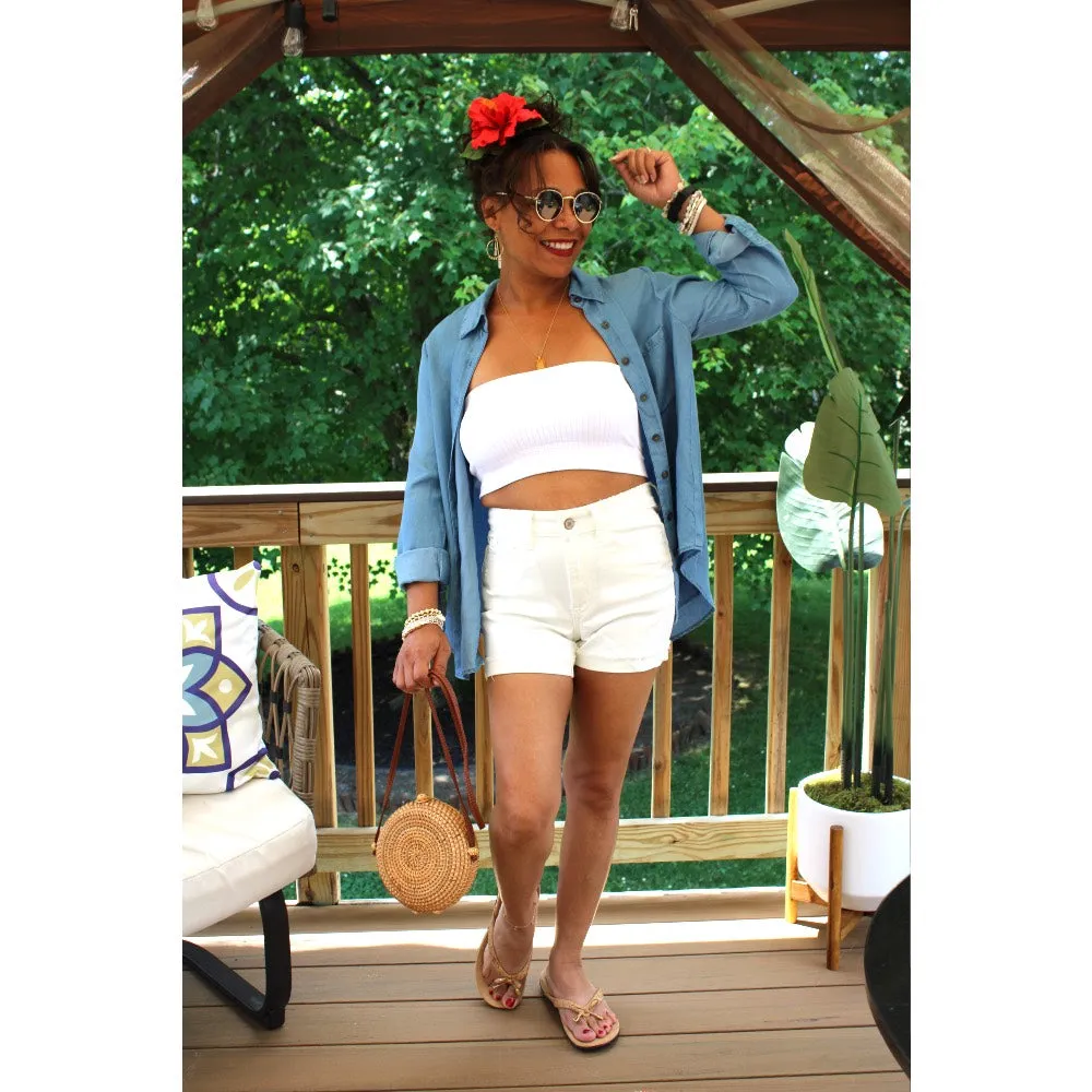 Shaye Button Down Chambray Top