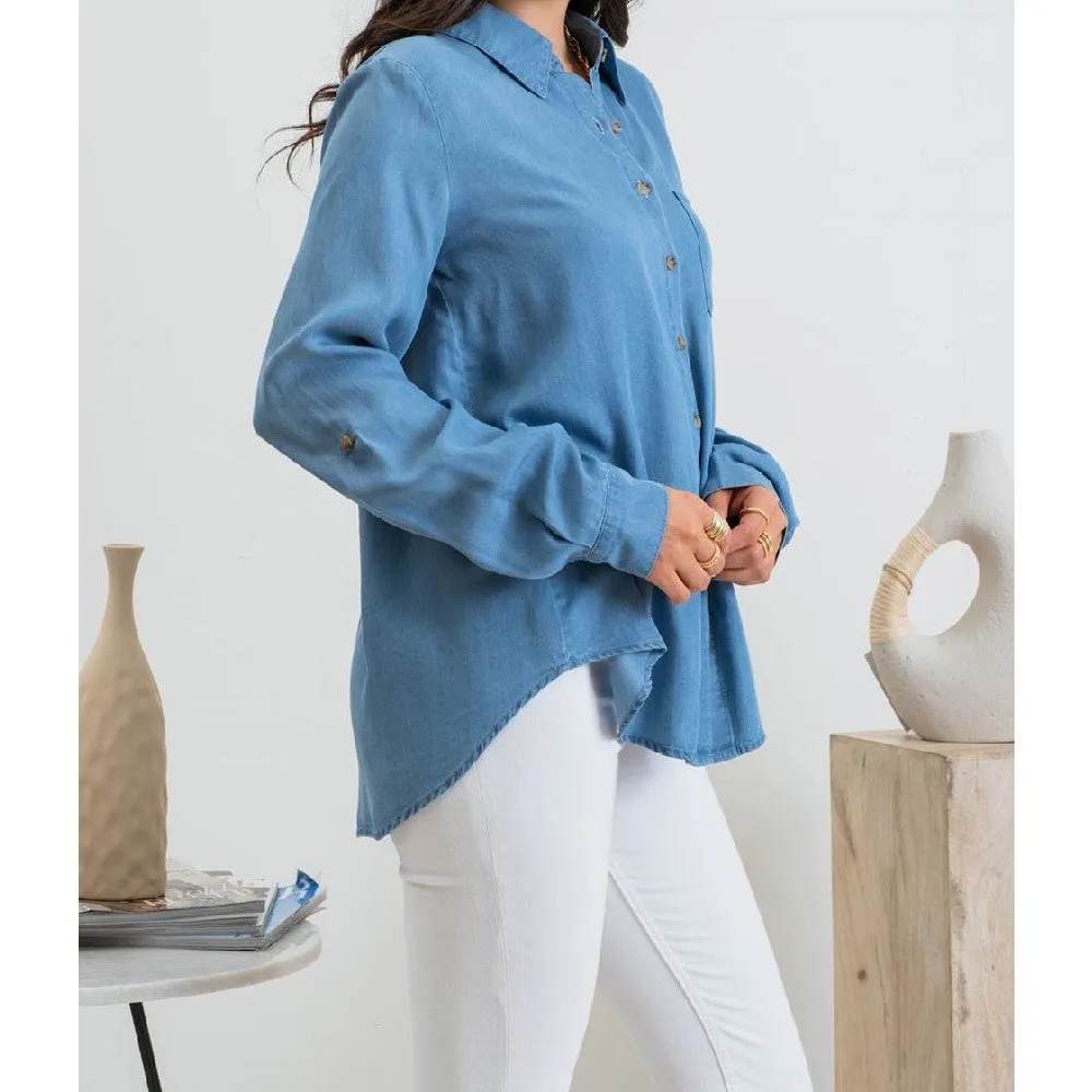 Shaye Button Down Chambray Top