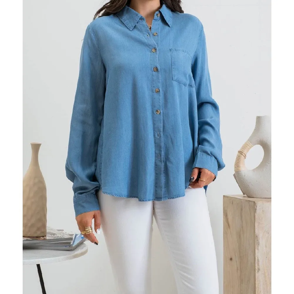 Shaye Button Down Chambray Top