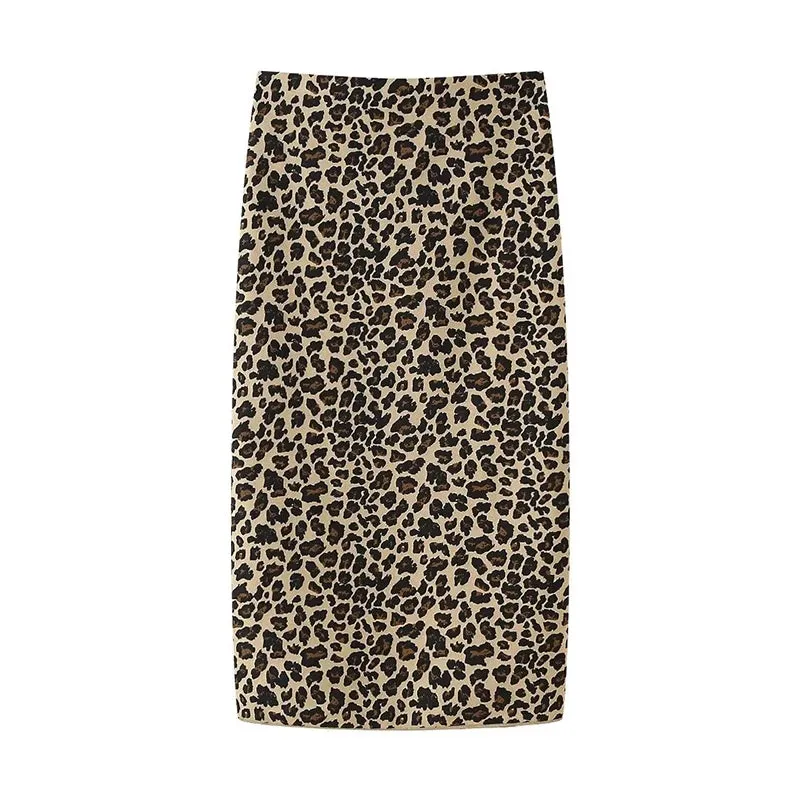 TAVIMART  -  Fashion Skirts Sets for Women Sleeveless Streetwear Vintage Two Piece Slim Leopard Print 2024 New Spring Summer Skirts Sets