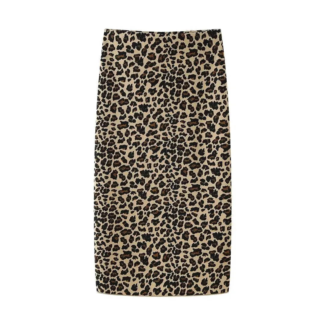 TAVIMART  -  Fashion Skirts Sets for Women Sleeveless Streetwear Vintage Two Piece Slim Leopard Print 2024 New Spring Summer Skirts Sets